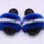 2020 new arrival factory price faux fur solid and mixed rainbow color fashion antiskid soft cute cheap women slide slippers