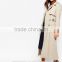 Military style long trench cashmerefitted coat for woman