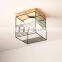 Vintage Cage Ceiling Light Black and White Square pendant light