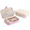 Beige Pink Light Pink 3 colors leather jewelry box Mini Jewelry Storage Box