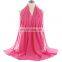 180*75cm single color pearl chiffon seersucker yarn high quality pure color ladies long and wide scarf