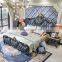 2020 Blue Antique Bed Room Furniture Bedroom Set Luxury Royal King Size Bed