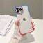Metal Button Gradient Frame For Iphone 13 Pro Max Hd Transparent 11/12/14 Tpu Two-color Mobile Phone Case 7/8p/X Cover For Girl