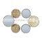 Creative Design Luxury Modern Home Wall Decor Round Mirror Comb Art Gold Metal Wall Decoration