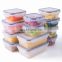 Factory custom logo microwaveable crisper airtight meal prep bento salad box plastic food storage container with snap lock