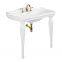 Standing porcelain Console Sink with Solid wood spindle Legs