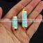 JF8601 Hot sale gold electroplated natural turquoise bar charm connectors