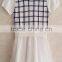 Fresh knitting wear short sleeve plaid lady's summer dress