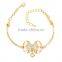 Jewelry Charm Fashion Gift Bow-knot Pearl Rhinestone Gold Plated Bracelet