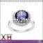 Silver Ring Earrings Necklace Purple Bridal Stone Jewelry Sets Purple Jewelry Set