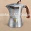 Different colored Aluminium Coffee Pot/ Espresso Coffee Maker/ Moka Pot with window