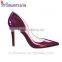 Purple patent leather pointed toe ladies stiletto heel dress shoes