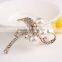 Vintage Rhinestone Pearl Brooch Pin,Flower Buckle For Wedding Invitation