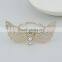fashionable golden butterfly shape crystal metal alloy napkin rings