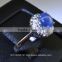 7x6 MM Blue Star Sapphire Ring Lab-Created Sterling Silver 92.5 Size 5.5