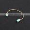 2015 Newest Metal Natural White Stone Adjustable Open Bangle