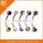316l bar Acrylic Flexible Shaft Curved Barbell Eyebrow Ring piercing jewelry unisex