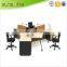 Portable Workstation Laptop Desk Table Wood 4 Seats Open Office Workstation