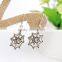 Sliver Plated Drop Dandelion Shaped Dangle Earring Vintage Jewelry