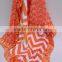 Personalized Orange Chevron With Orange Swirl Minky Baby Minky Blanket