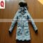 latested design female hoody long thick warm padded jacket