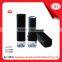 Empty matte black plastic lipstick container with clear base