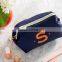 framed polyester zipper cosmetic bag pouch