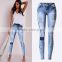 2016 Autumn Fashion Women Latest Design Jean Pent Ladies Patch Fringed Top Quality Vogue Ripped New Model Jeans