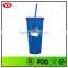 bpa free 24oz double wall personalized plastic tumbler with straw