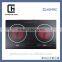 Two Burners Black Crystal Panel Frared Burner Home Appliances Built-in Type Induction Cooker