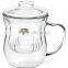 Office Glass Tea Cup Mug with Glass Strainer