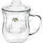 Office Glass Tea Cup Mug with Glass Strainer