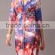 Pretty Steps 2016 wholesale hot sale newest fashion lady dress latest high quality 3/4 sleeve casual print dress