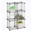 Metal mesh cube storage organizer with Wire frame and PP panel mix-assemble(FH-WL0159)