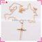 Latest design imitation gold necklace with cross pendant, imitation gold pendant necklace