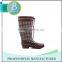 High Quality 100% Natural Rubber Houndstooth Rain Boots Women