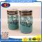 glass spice jar glass condiment bottle with metal lid blue metal cover