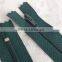 20.5 inch Green Closed Bottom Coil Zipper, Nylon Closed End Zipper
