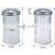 300ml vertical stripe transparent glass spice package containers with metal hole cap