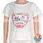 Girls Summer White Customize Printing T-Shirt Blank Solid Cotton Kids Cartoon T-Shirt