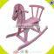 Wholesale popular wooden pink rocking horse household baby wooden pink rocking horse best kids teaching aid W16D016