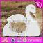 New design cute white swan shape wooden baby piggy banks W02A256