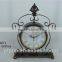 Hot sale Home decor antique decorative desk table metal clock wooden clock