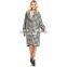 woman fashion Houndstooth print long sleeve Lapel long coats and jackets