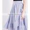 Customized Lady's Apparel Beautiful High-rise Elastic Waist Striped Ruffled Asymmetric Poplin Skirt(DQM002S)