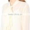 Wholesale Women Curved Hem Long Sleeves Buttoned Cuff Pleated-tie Chiffon Shirt(DQE0098T)
