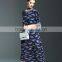Ancient printing high neck oversize spring dresses for fat lady