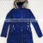 Lady long style coat winter jacket with fur hoody