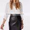Western women sexy skirt retro tassel bag hip pencil PU skirt