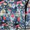 2016 Cartoon printed men denim casual shirt